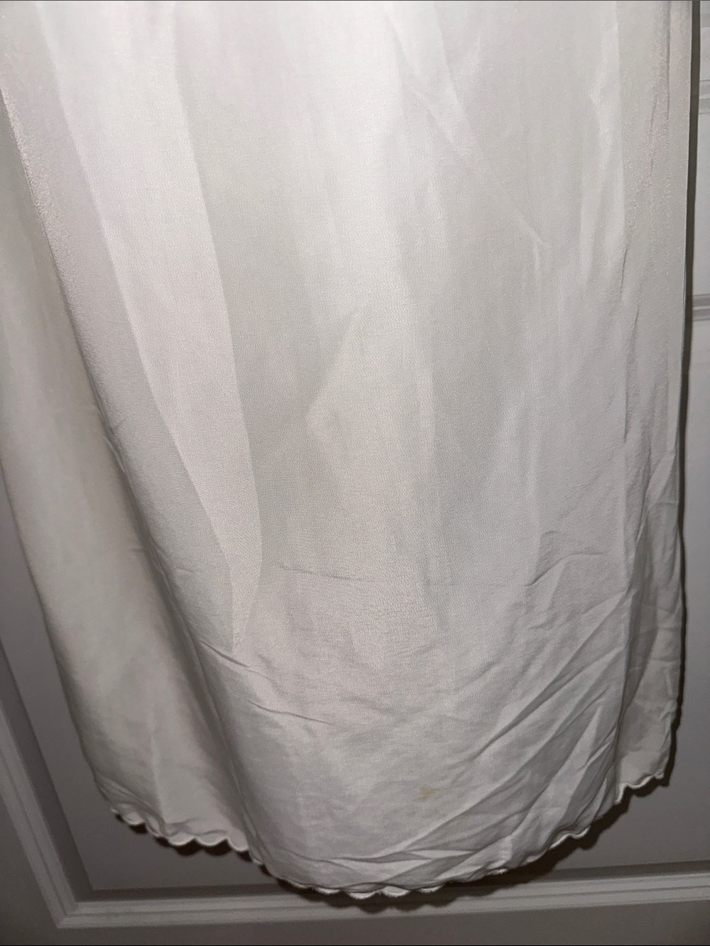 Vintage White Long Maxi Half‎ Slip with Scalloped Hem - Picture 3 of 6